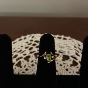 Petite peridot and diamond ring.